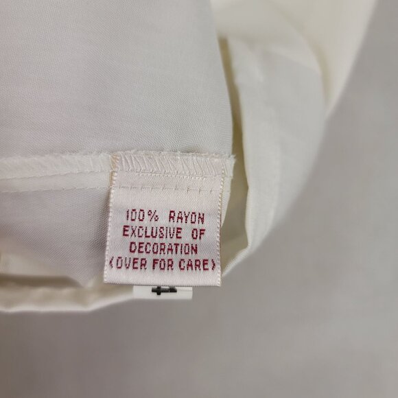 90s Vintage Susan Bristol Blouse Size 14 White w/Red Removable Bow Deadstock New - Picture 8 of 14